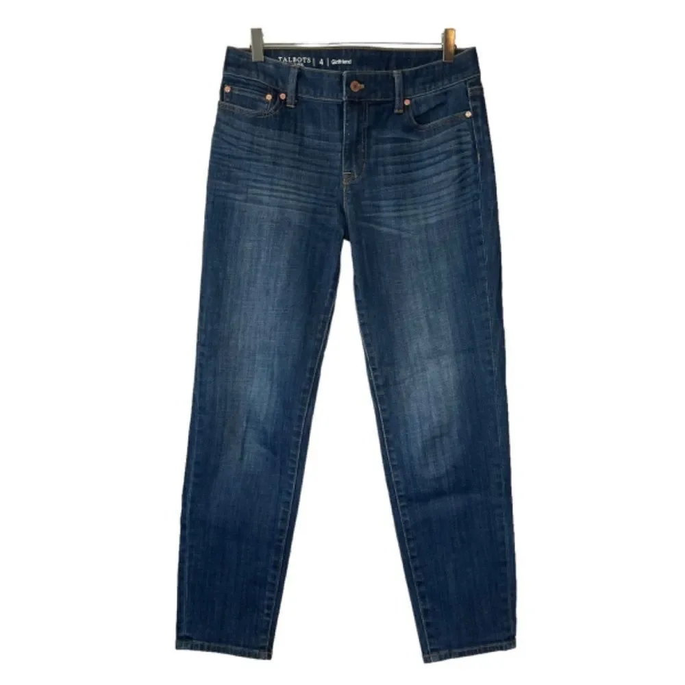 Talbots Flawless Girlfriend High‎ Rise Jeans Dark Wash Sz 4